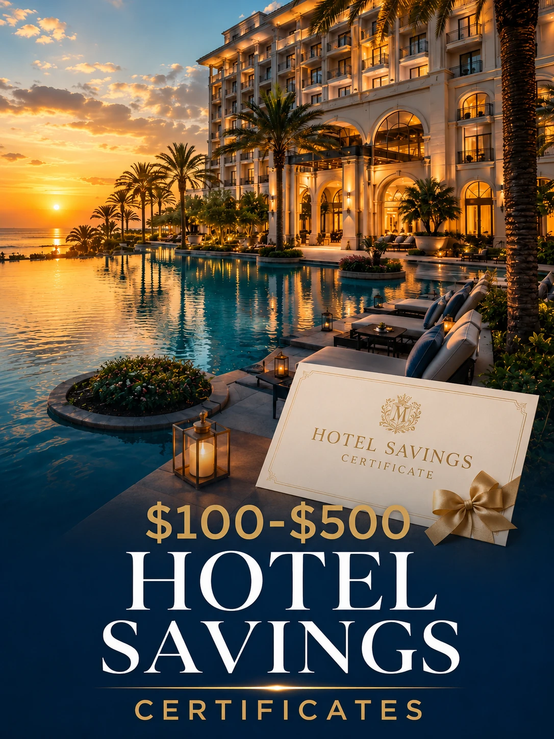 $100 to $500 hotel savings certificate incentive category