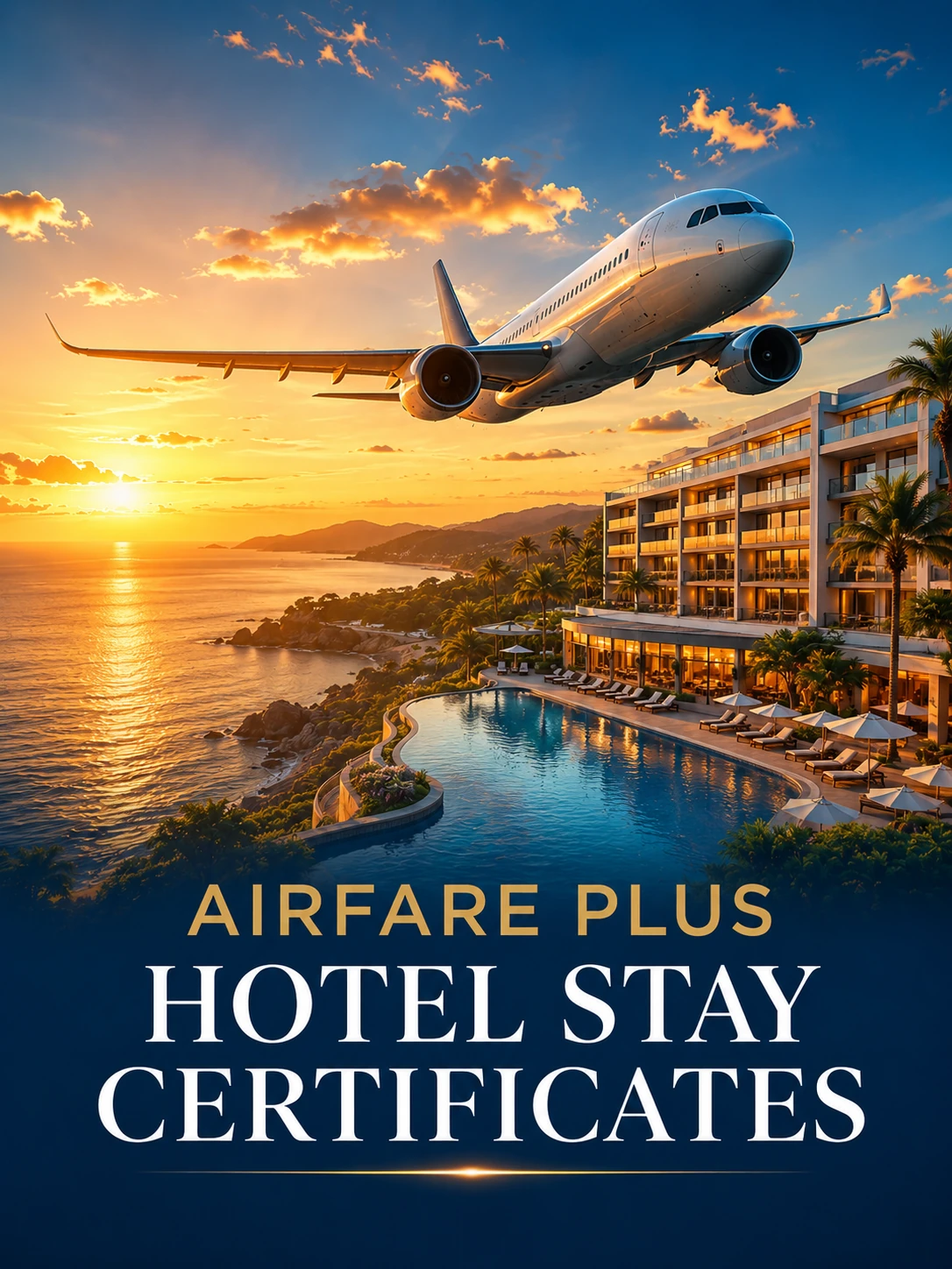 Airfare plus hotel stay certificate incentive category