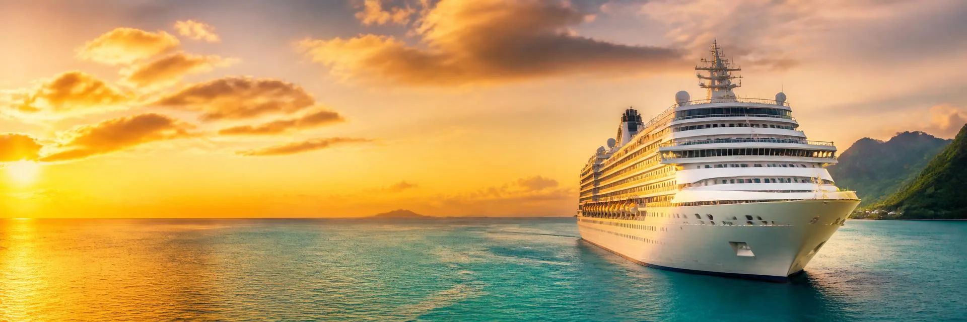 Luxury cruise ship at sea