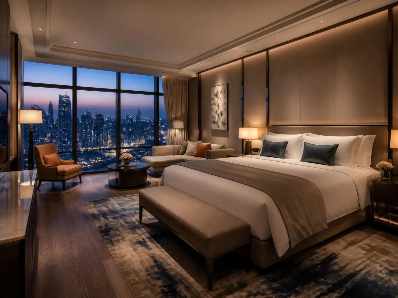 Luxury boutique hotel suite interior
