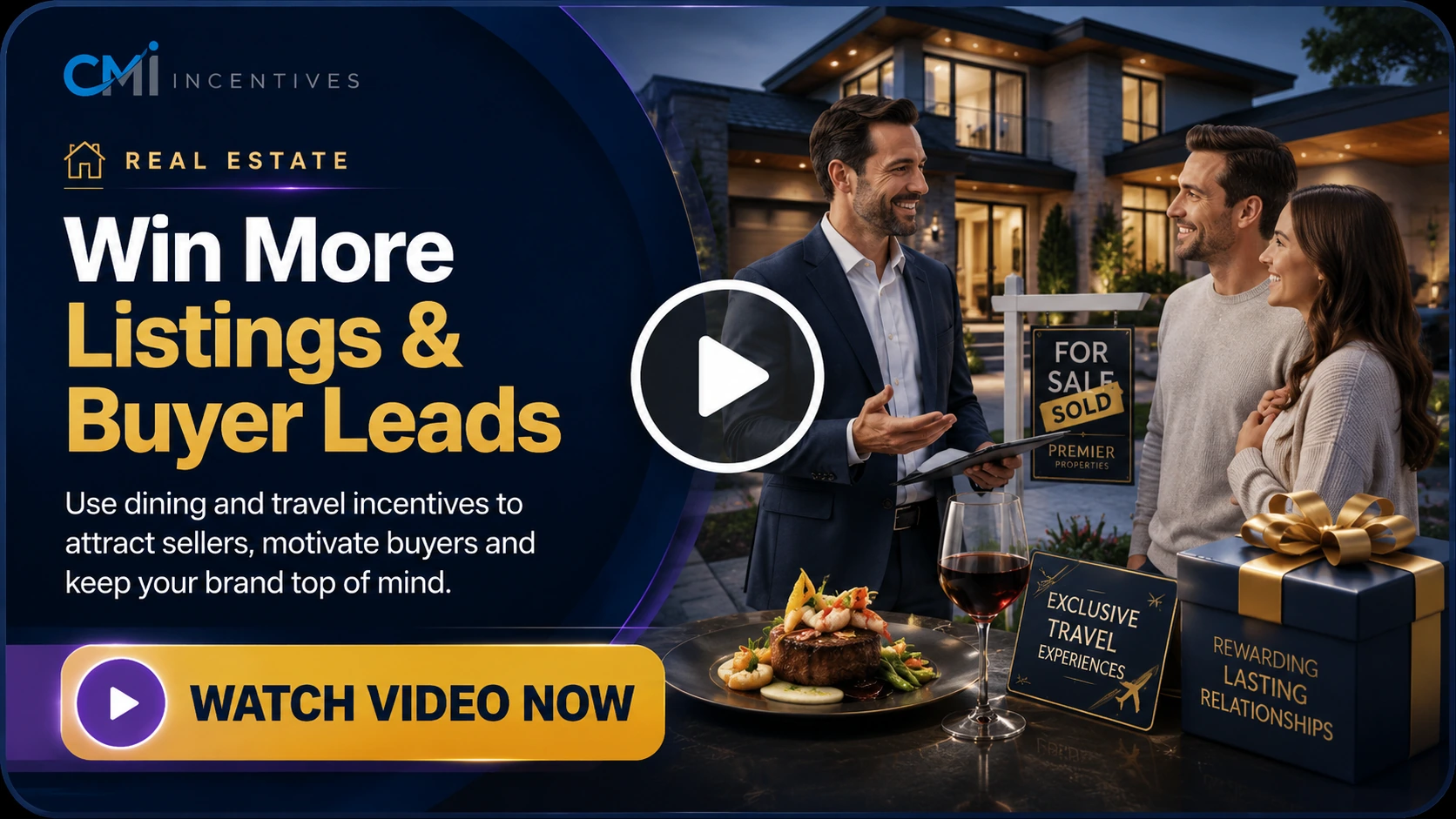 Real-estate video thumbnail about winning more listings and buyer leads with incentives