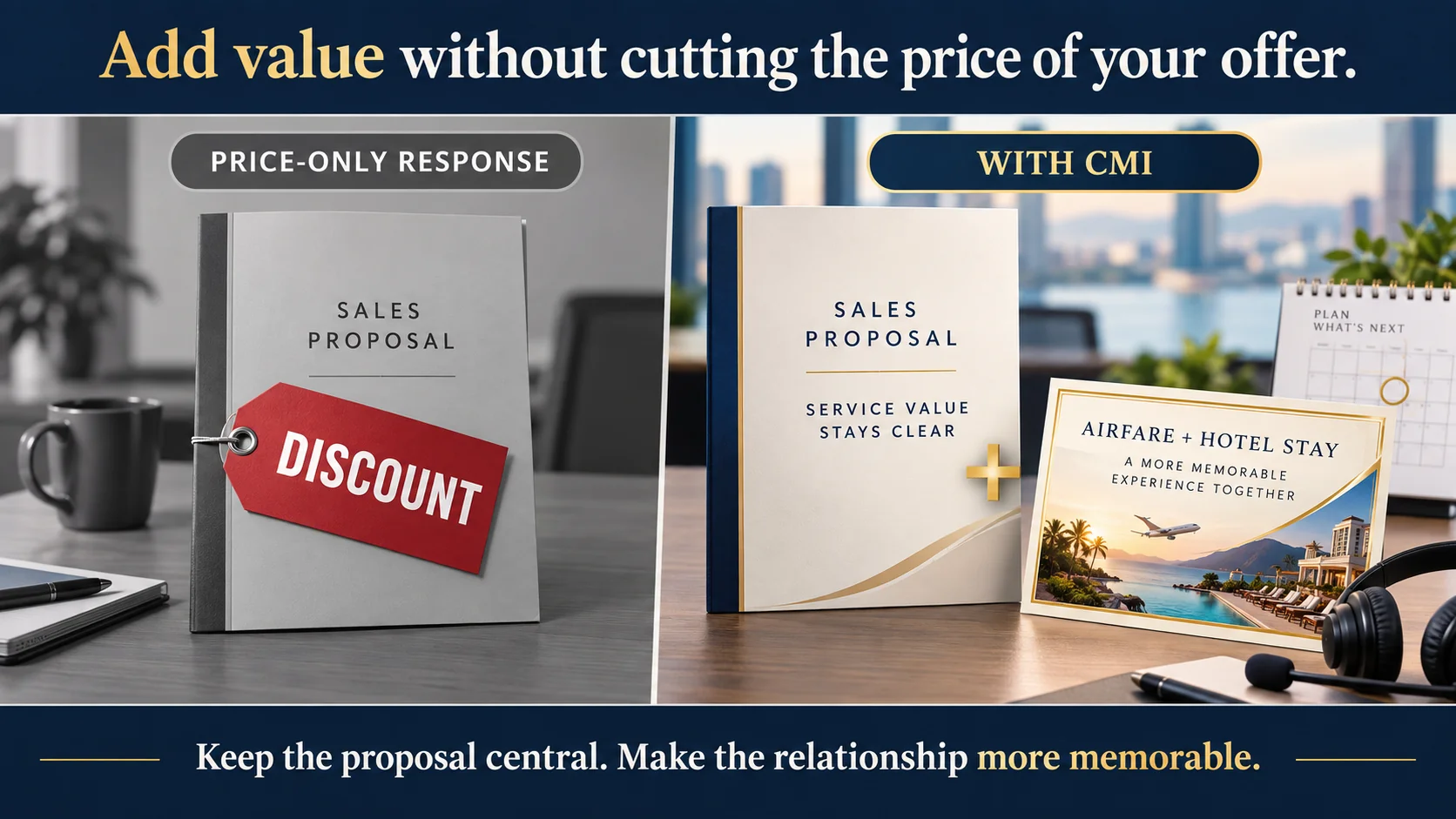 Outbound sales offer adding a separate promotional travel certificate for the customer