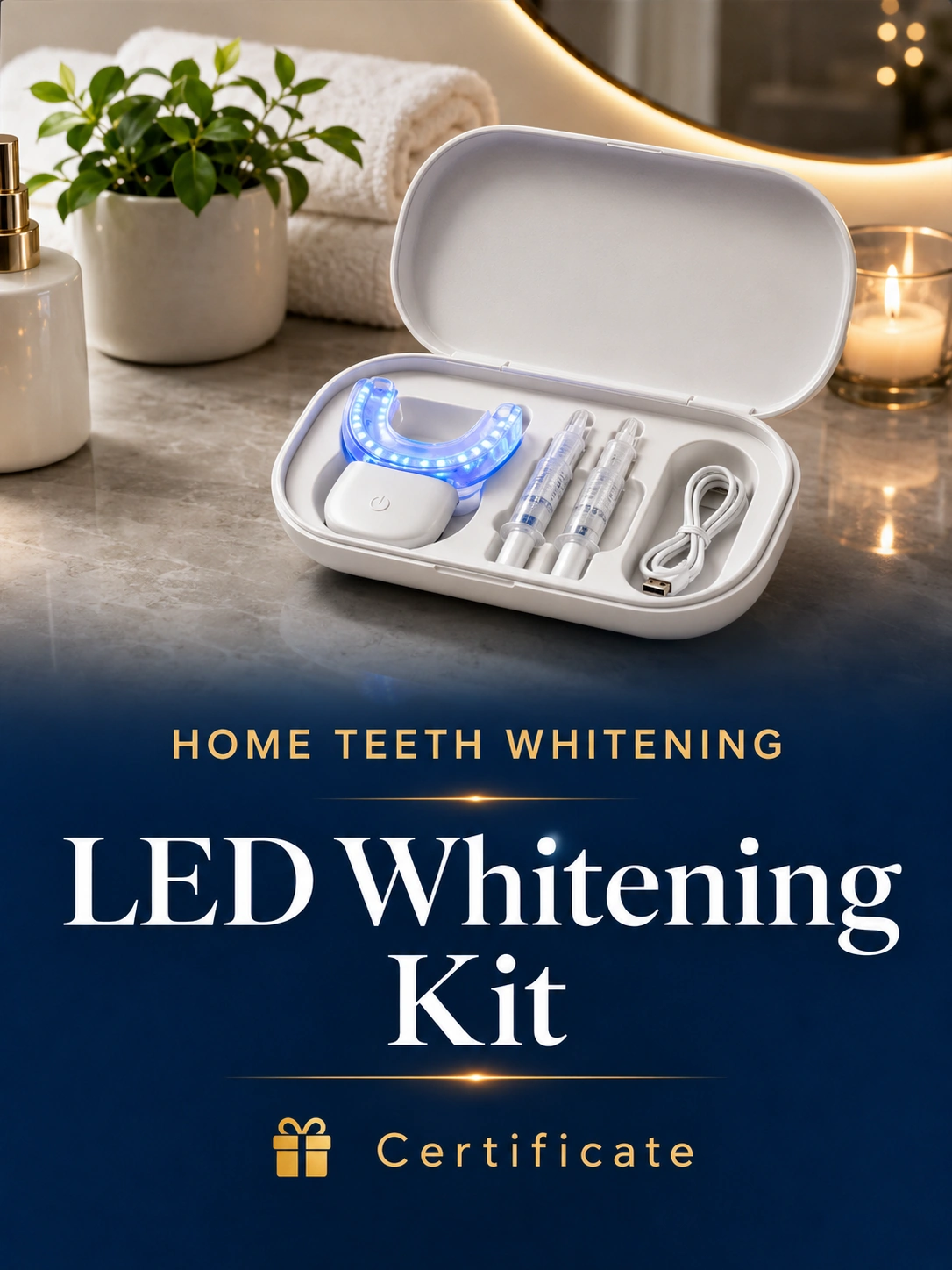 Complimentary Home Teeth Whitening LED Kit Certificate artwork
