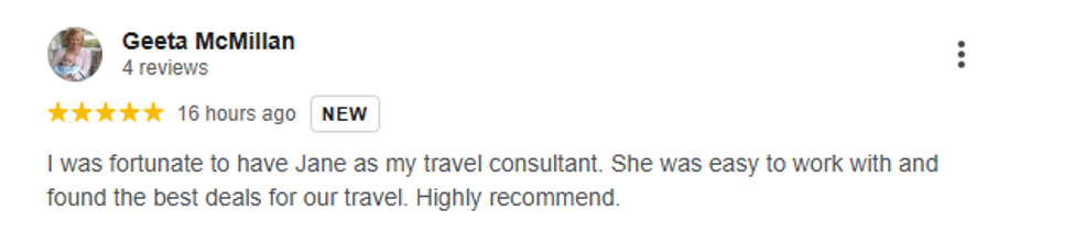 Original written review from Geeta McMillan