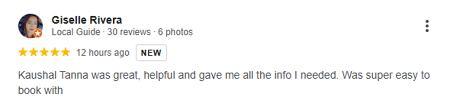 Original written review from Giselle Rivera