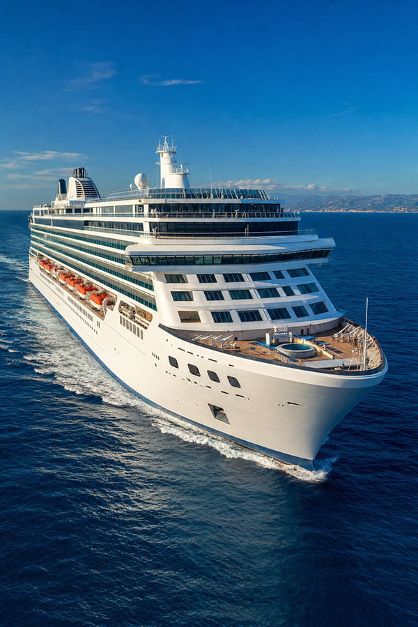 Luxury cruise ship at sea — cruise rewards