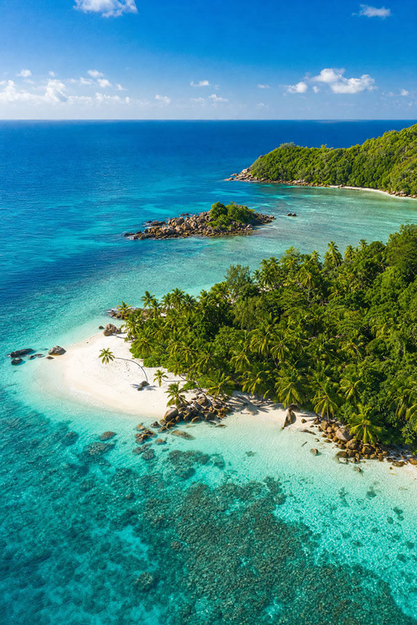 Tropical island aerial view — travel rewards