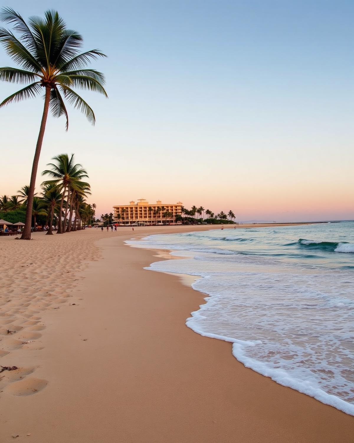 Mexico resort beach at golden hour