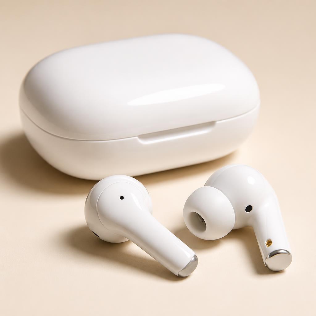 Wireless Earbuds Powered by Android shown in detail