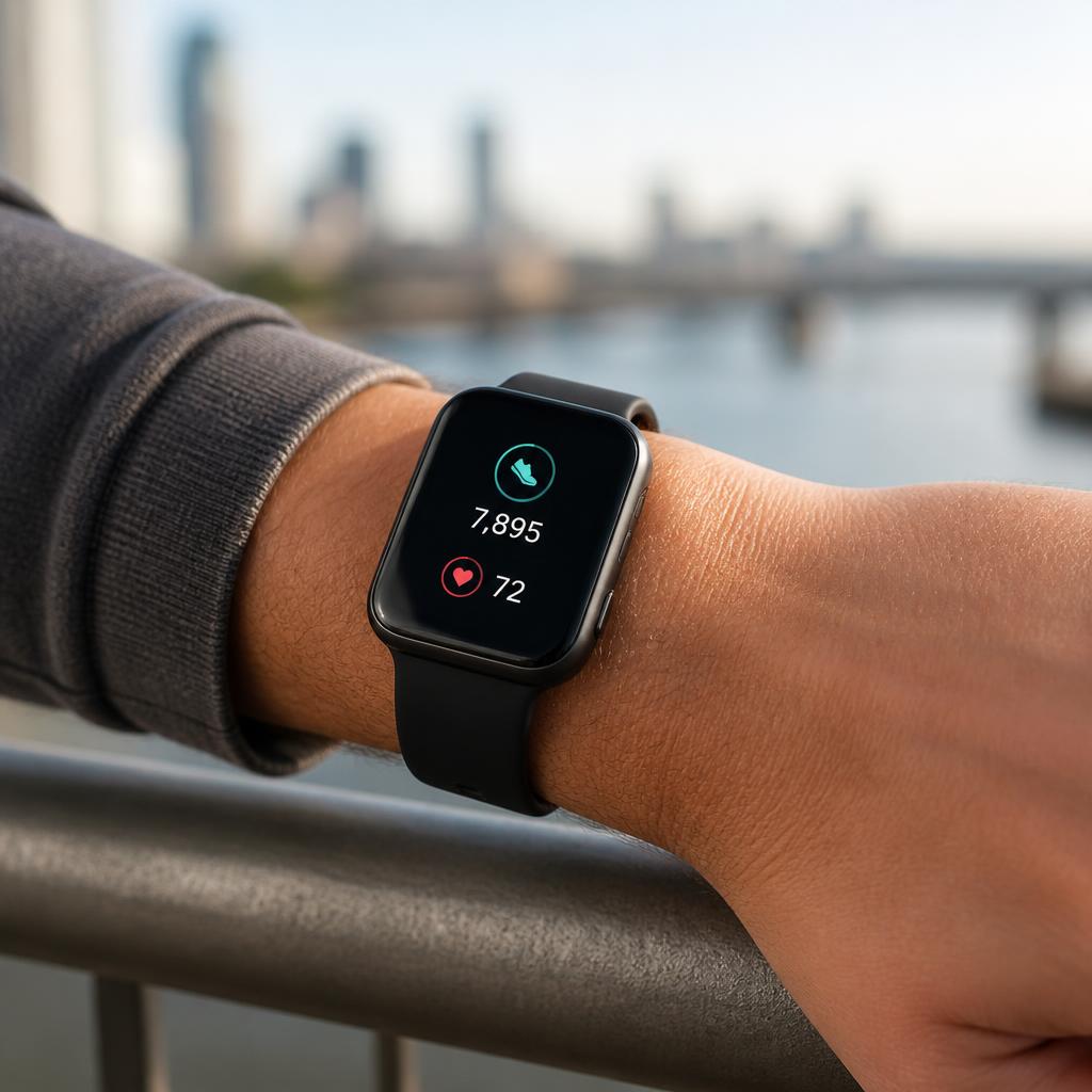 Smart Fitness Watch shown in detail